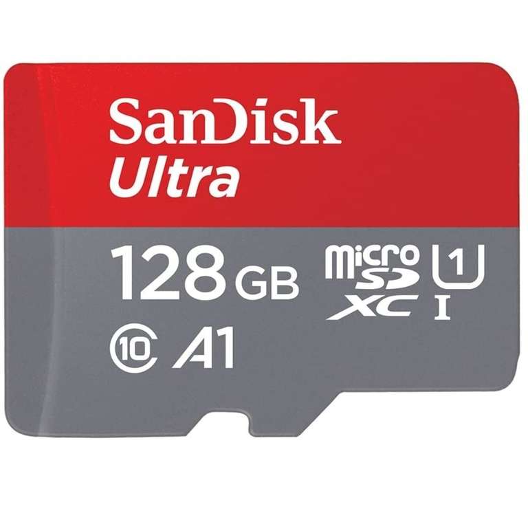 Carte Mémoire microSDXC SanDisk Ultra 128 Go + Adaptateur SD, Classe 10, U1, A1