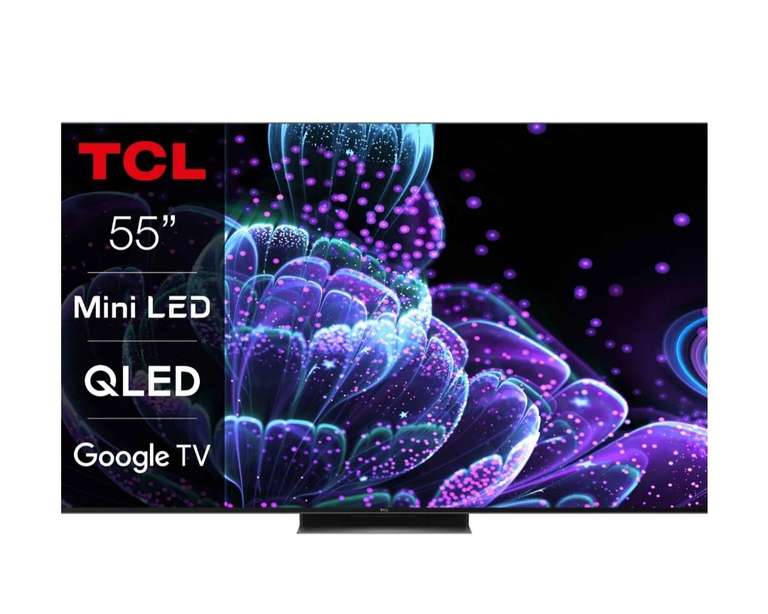 TV 55" TCL 55C835 - QLED Mini-LED, 4K UHD, 144 Hz, HDR, HDMI 2.1, VRR / ALLM, FreeSync, Google TV (Via ODR de 100€ )