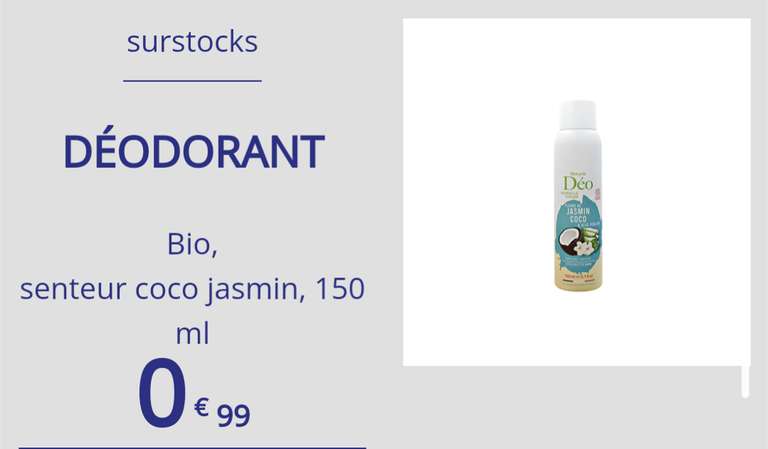 Déodorant Bio O'lysée (150ml) - Mon p'tit déo fleur de jasmin & coco (Made in France)