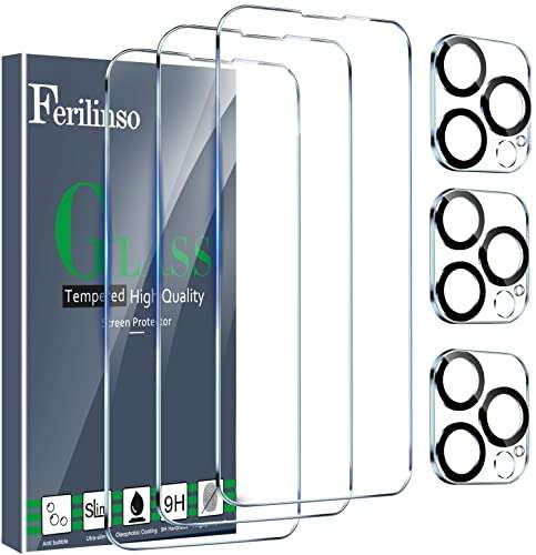 Pack de 3 Verres trempés + 3 protections objectifs photo Ferilinso pour iPhone 14 Pro (Vendeur tiers)