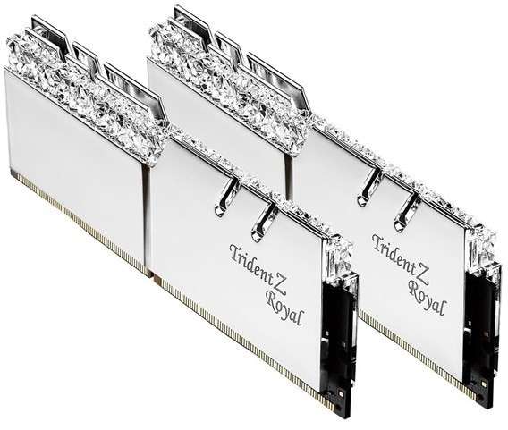 Kit Mémoire RAM G.Skill Trident Z Royal - 32 Go (2x16Go), DDR4, 3600MHz, CL18 - Argent (F4-3600C18D-32GTRS)