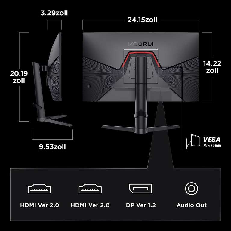 KOORUI Écran PC Gaming 27 Pouces, 170Hz, 2K QHD(2560 * 1440), IPS, 1ms, HDR  400, Adpitive Sync, 100% sRGB, 2xHDMI(144Hz ou 170Hz), DisplayPort(170Hz),  Hauteur Réglable, Grand Angle de Vue 178° : : Informatique