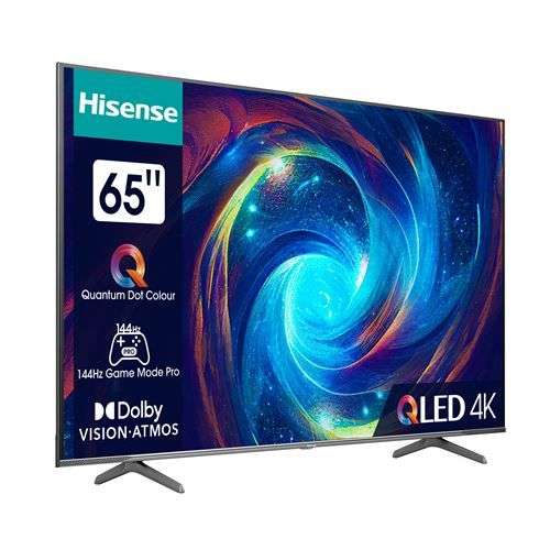 TV 65" Hisense 65E79KQ Pro- QLED, 4K, 144Hz, Dolby Vision iQ & Atmos, VRR/ALLM, FreeSync Premium, Smart TV + 60€ de RP (via 50€ ODR - Darty)