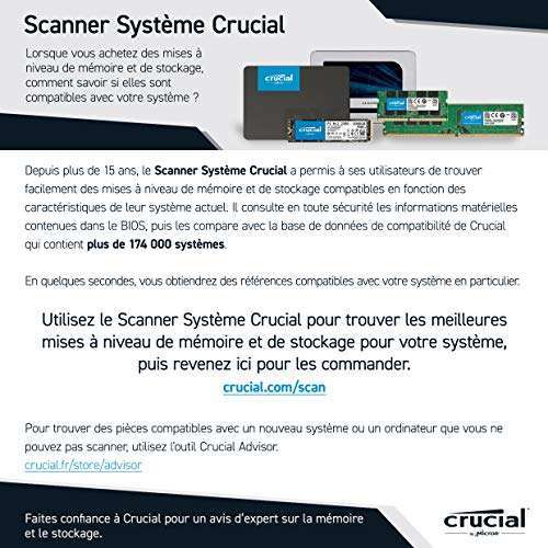 Disque dur interne Crucial P2 CT1000P2SSD8 SSD Interne 1To, Vitesses a –