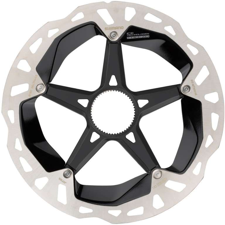 Disque de frein de vélo Shimano Rt-Mt900 Center Lock Denture Interne Pour Xtr/dura-Ace - 180mm, Argenté/noir