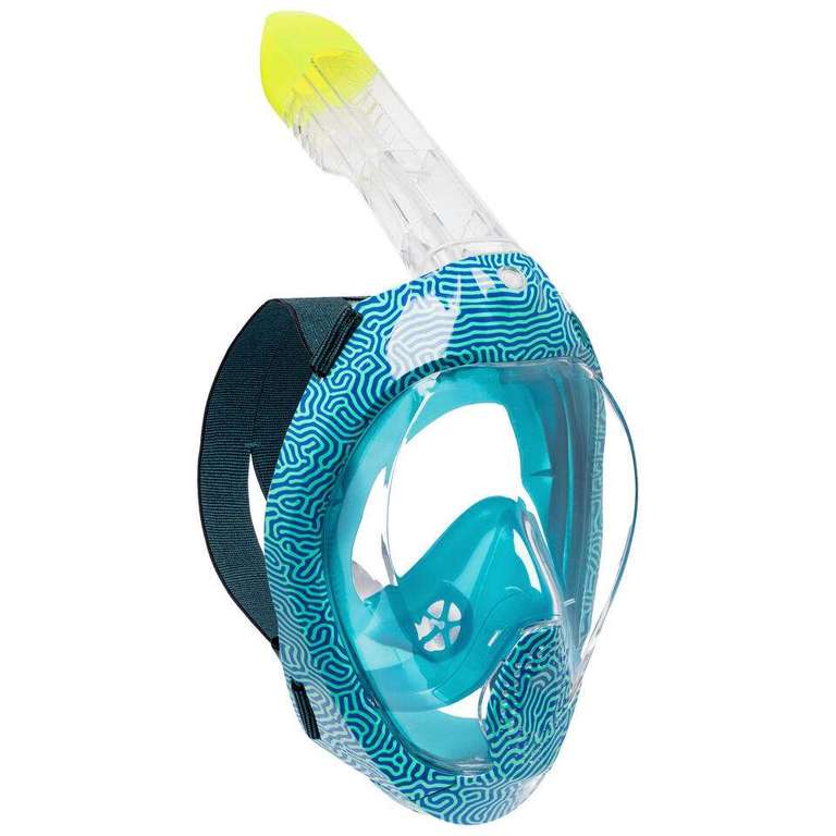 Kit de snorkeling masque Easybreath 540FT Freetalk + Palmes bleu Adulte Corail