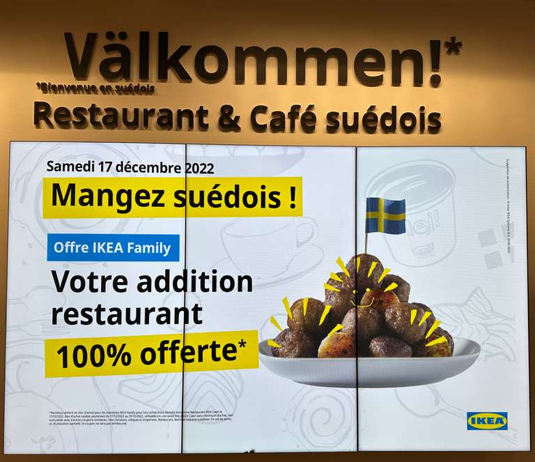 [Ikea Family] Addition 100% remboursée en bon d'achat - Hors alcools (Caen 14)