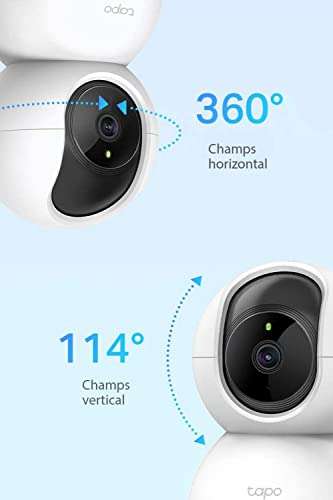 Caméra de surveillance intérieure Wi-Fi TP Link Tapo C200 - 1080P avec Vision Nocturne, Détection AI, Compatible Alexa et Google Assistant