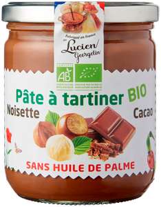 Pot de 400g de pâte à tartiner Bio Lucien Georgelin aux noisettes et cacao sans huile de palme (400g)
