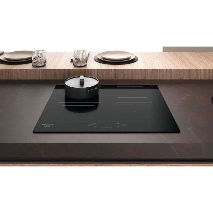 Table de cuisson à induction Hotpoint HQ5660SNE - 4 foyers, 7200W, 9 niveaux de puissance