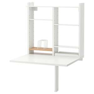 [Ikea Family] Table ou bureau mural à rabat Norberg avec rangement, blanc