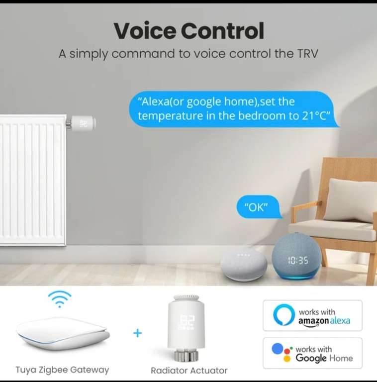 Thermostat programmable intelligent, Contrôleur de température, Prise en charge d'Alexa Google Home