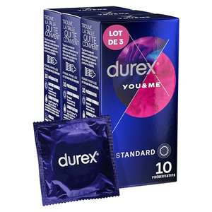 Durex YOU & ME - 30 Préservatifs - Retardant et Stimulant - Lot de 3 x 10 pièces (Vendeur Tiers)