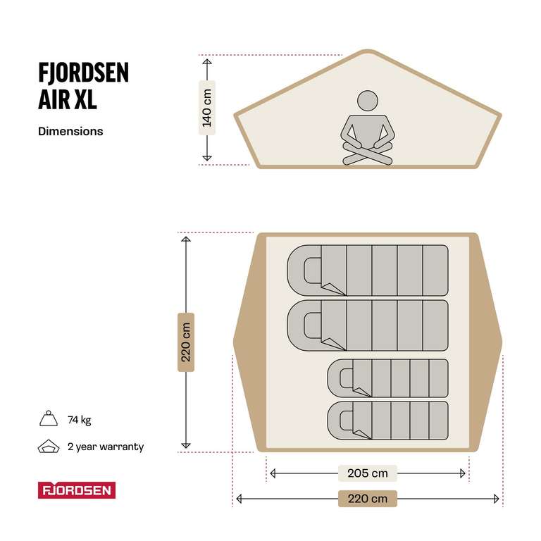 Tente de toit Fjordsen Air XL (Vendeur Tiers)
