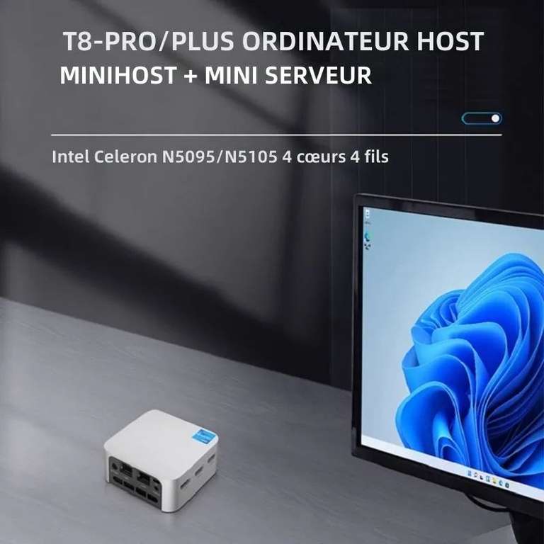 Mini PC Firebat T8 Pro Plus - Intel N100, 8 Go de RAM LPDDR5, 256 Go SSD