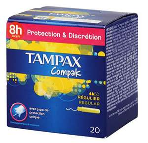 Boite de tampon Tampax Compak Super x20 (via bon de réduction)