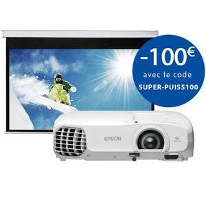 Pack Vidéoprojecteur Epson EH-TW5100 - Full HD + Ecran Manuel 92''