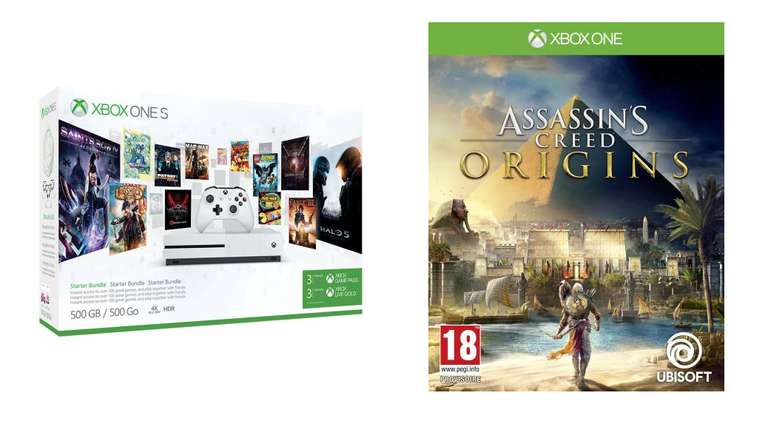 Sélection de packs Xbox One en promotion - Ex : Console Microsoft Xbox One S 500 Go + Game Pass 3 Mois + Live Gold 3 Mois + Assassin's Creed Origins