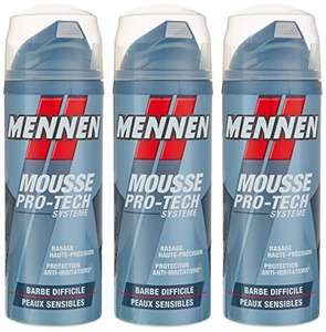 [Panier plus] Lot de 3 bouteille de Mousse à Raser Mennen - Homme Pro-Tech Système Barbe Difficile pour Peaux Sensibles - 250 ml