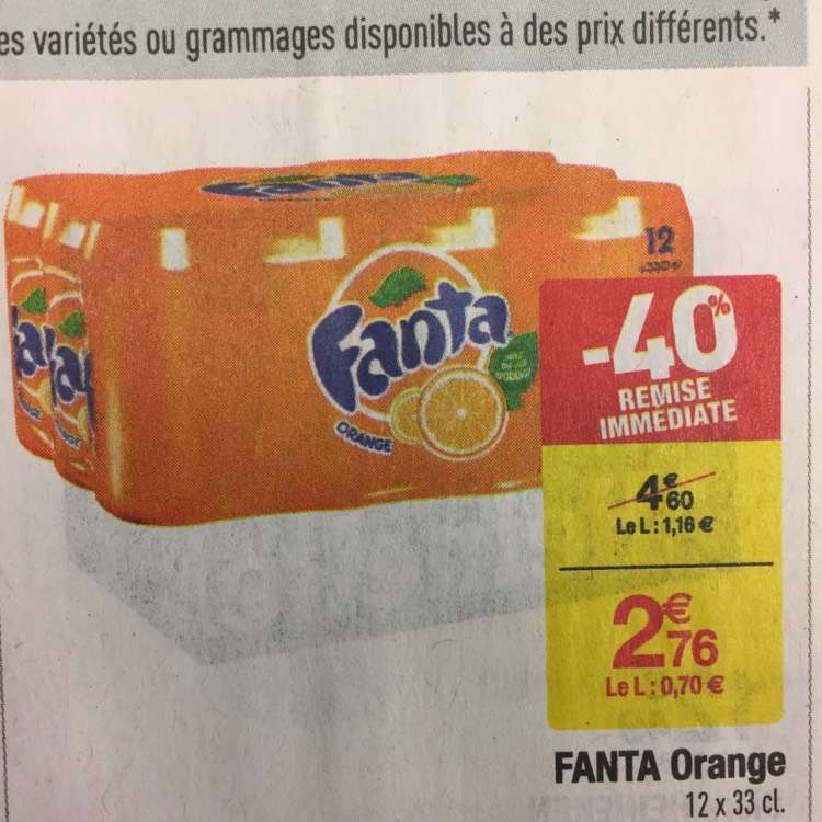 Pack de 12 canettes de Fanta (33 cl)