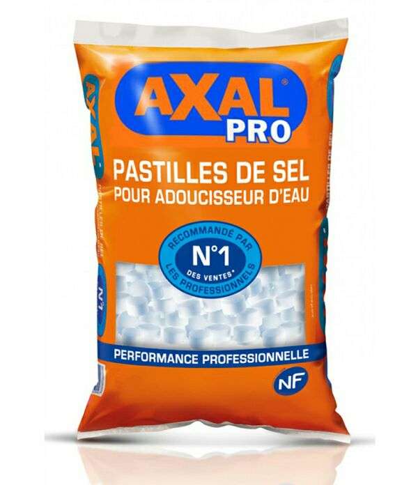 Lot de 2 sacs de sel adoucisseur AXAL de  25 kg + 1 sac de sel 10 kg