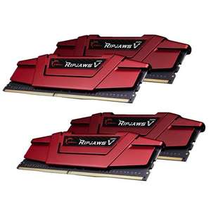 Mémoire RAM 32Go DDR4 G.Skill Ripjaws V, Rouge, 4 x 8 Go, 2133 MHz, CAS 15