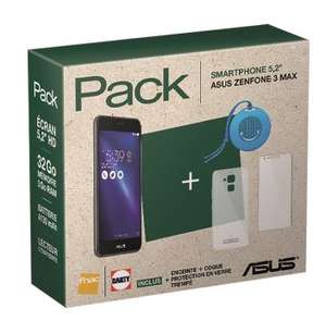 Pack Fnac Smartphone ZenFone 3 Max 32 Go Noir + Enceinte + Coque + Protection en verre trempé