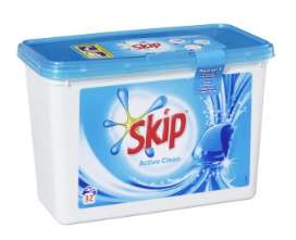 Boite de 32 capsules de lessive Skip Ecodoses Active Clean (via 4.2€ fidélité)