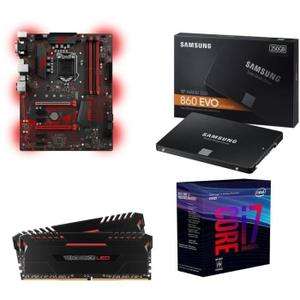 Pack Carte Mère MSI Z370 Gaming Plus + RAM de 16 Go (8x2) + Processeur i7-8700K + SSD Samsung 860 Evo 250Go