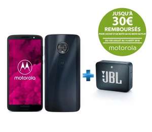 Smartphone 5.7" Motorola Moto G6 Bleu + JBL Go 2 Bleu Marine (Via ODR de 30€)