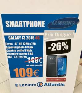 Smartphone 5" Samsung J3 2016 - 8Go de mémoire interne - Saint-Herblain(44)