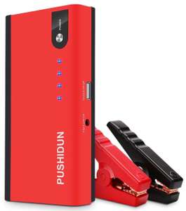 Booster de Batteries PushDun avec Pinces Alligator - 12000mAh / 500A + Kit de Conversion Car LED Phare P10-H11 (Vendeur Tiers)