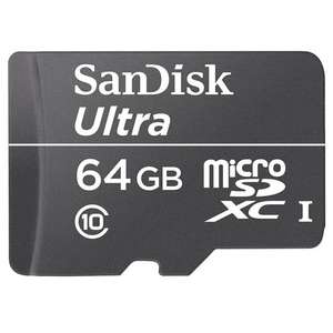 Carte micro SDXC SanDisk Ultra UHS-I  Classe 10 - 64 Go