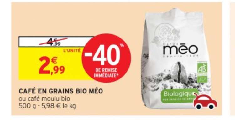 Paquet de Café Méo Bio en Grains ou Moulu - 500g