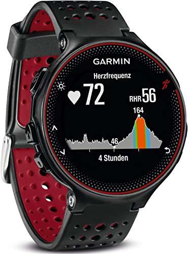Montre GPS Garmin Forerunner 235 WHR avec Cardio - Noir/Rouge