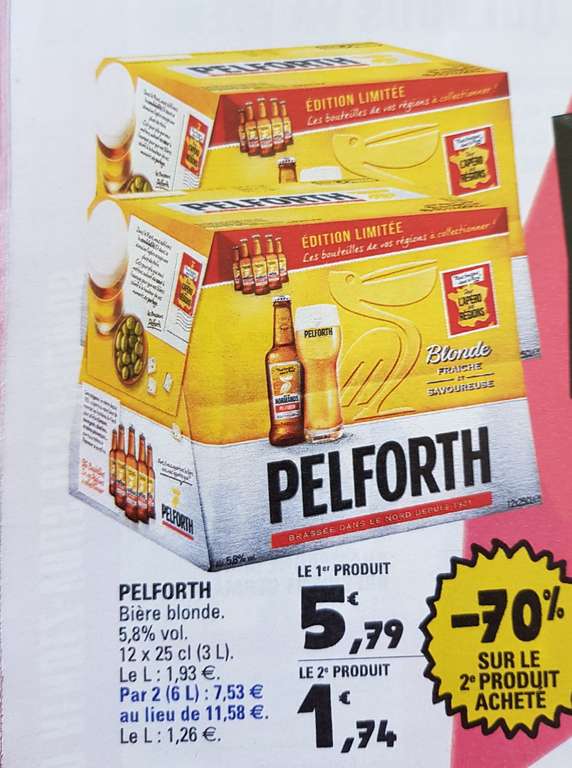 Sélection de Pack de Bières en promotion - Ex : Lot de 2 packs de 12 bières blondes Pelfort - 24x25cl - Aussonne (82)