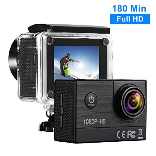 Caméra Sportive Topelek - Étanche, 1080p, Batterie 1350mAh (vendeur tiers)