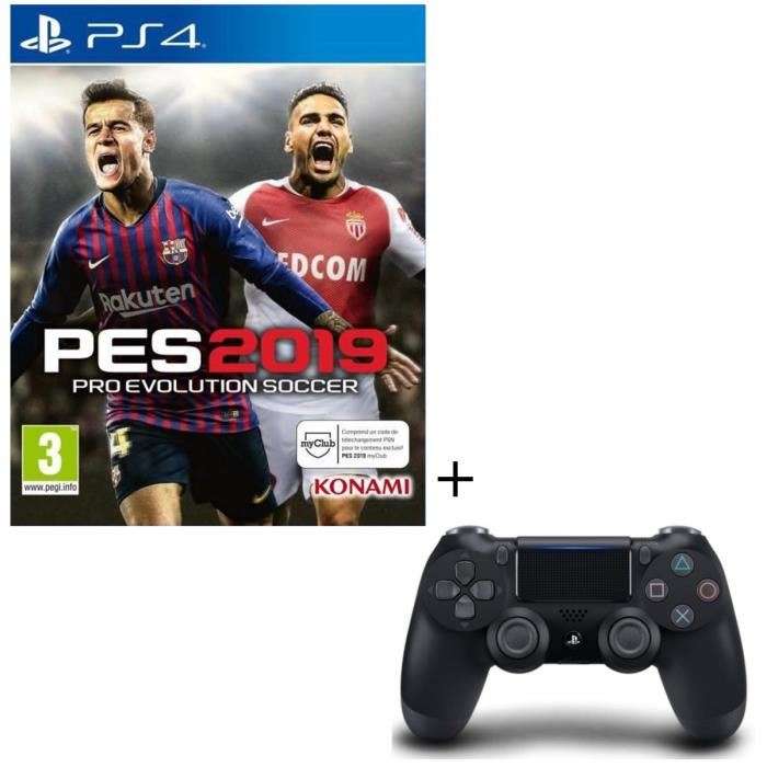 PES 2019 + Manette PS4 DualShock 4 Noire V2