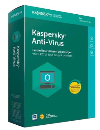 Licence Kaspersky Antivirus 2018 pour 1 Poste avec Mise à jour vers l'édition 2019 - 3 Ans (Dématérialisée - minutesoft.com)