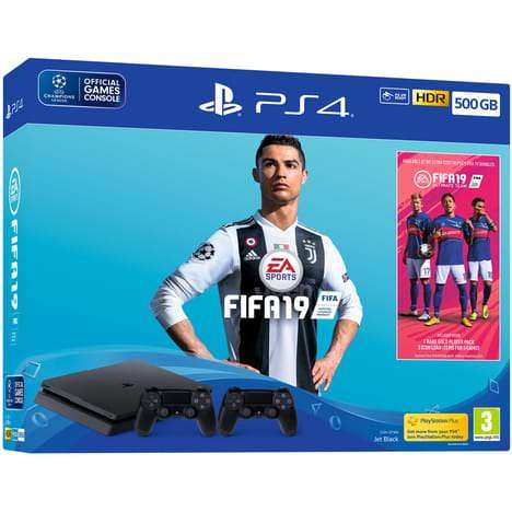 Pack Console Sony PS4 500 Go + Fifa 19 + 2ème manettes