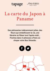 Box beauté Shiseido gratuite en Boutique participante - Paris (75)