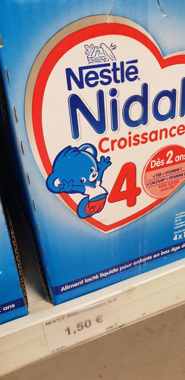 Lait enfant Nidal Croissance 4 x 1 L - L’entrepôt Cantin (59)
