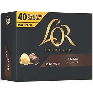 Paquet de 40 capsules de café L'Or Espresso compatible Nespresso - Forza ou Ristretto