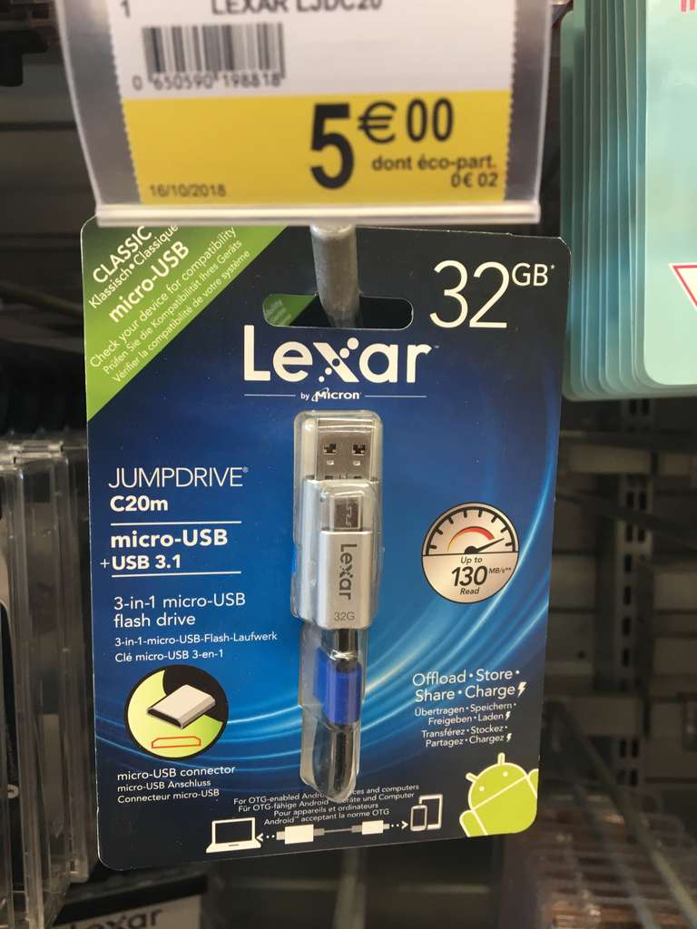 Clé USB 3.1 Lexar JumDrive - 32 Go - Amphion Les Bains (74)