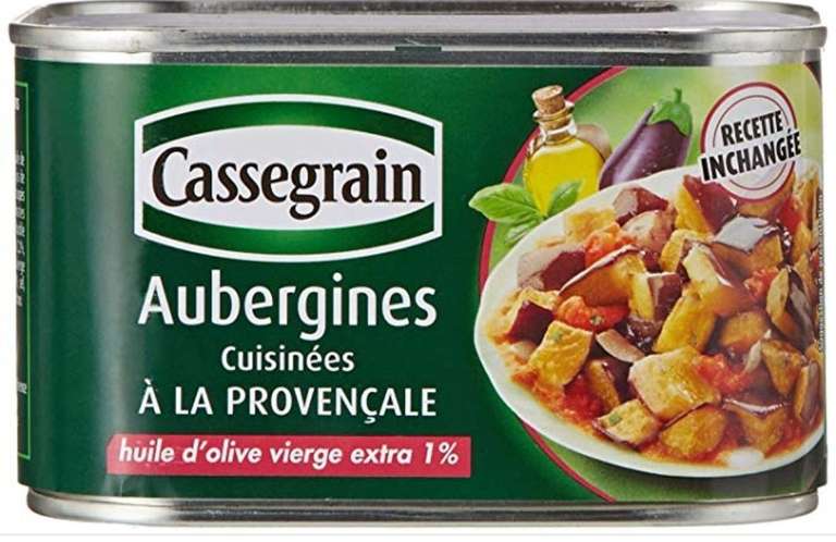 Distribution gratuite de petites boites de Conserve cassegrain aubergines cuisiniees à la provençale - Paris (75)