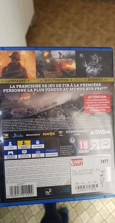 Call of Duty World War II sur PS4 (Occasion) - Grande-Synthe (59)