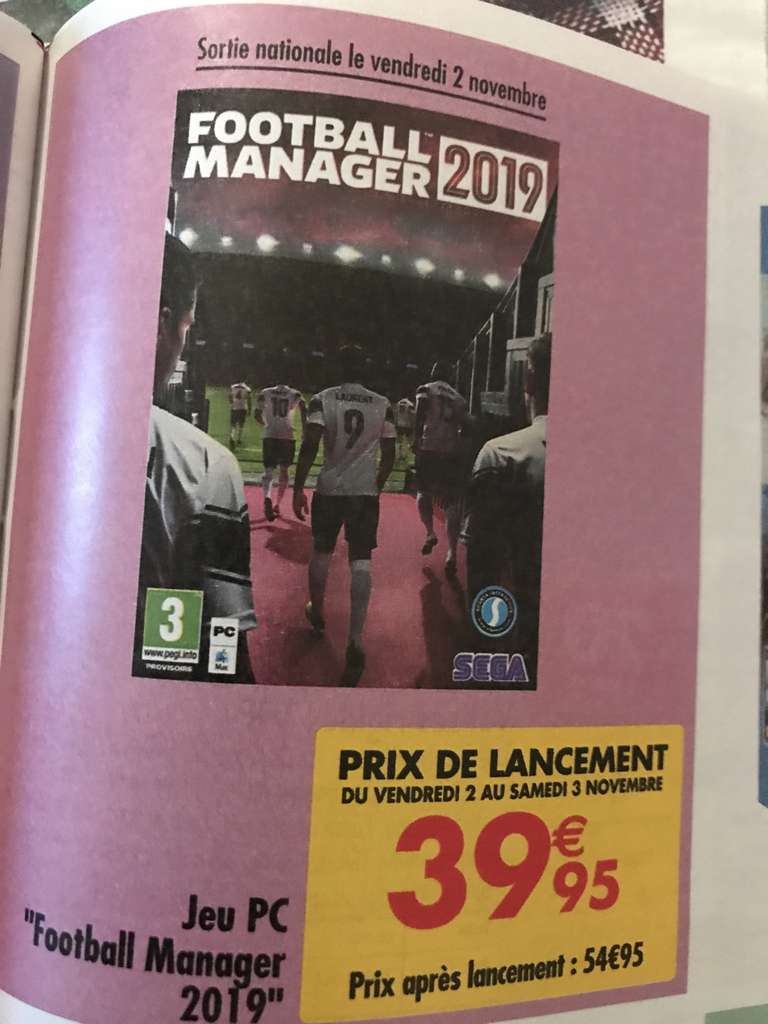 Jeu Football Manager 2019 sur PC