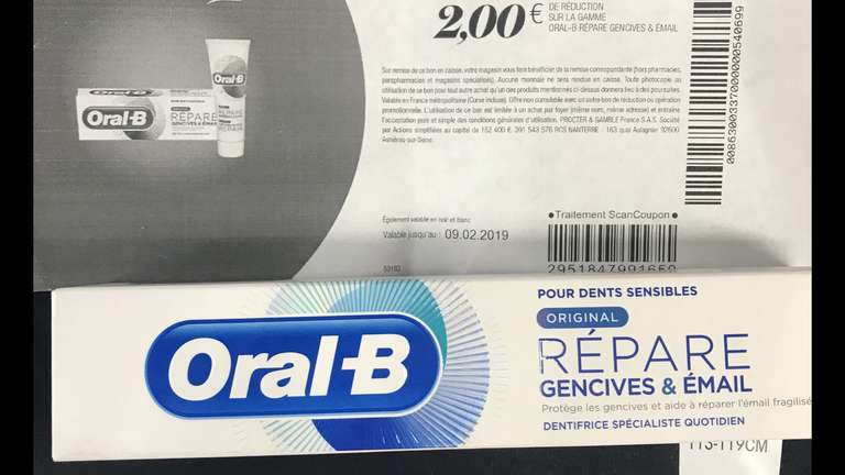 Dentifrice Oral-B Répare Gencives & Émail Gratuit (via Coupon Network + Shopmium + Quoty + BDR)
