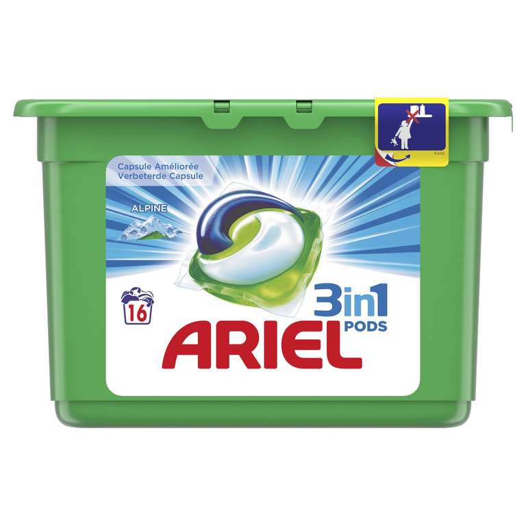 Boite de 16 capsules de lessive Ariel Pods gratuite (via BDR+Quoty+CN)