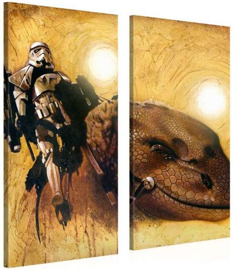 [Maj]Sélection de toiles Galerie d'Art innovant Star Wars - Ex : 2 toiles 100x50 Trooper sur Dino